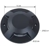 LUCANDE LED-lattiaspotti Jeffrey, musta, 4 valonlähtöä Jeffrey, Musta, Alumiini, Moderni