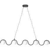 Emibig Riippuvalaisin lasi Sinus 5 LIGHTING, himmennettävä, Musta, Olohuone/ruokailutila, Lasi, Moderni
