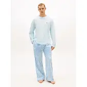 Tommy Hilfiger Ls Woven Pj Set Print - Blue - L