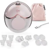 Kinderkraft MamaFlow Sähkökäyttöinen Rintapumppu Hands-Free, Vaaleanpunainen