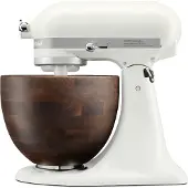 KitchenAid Artisan yleiskone, 4,7 litraa, puukulho pähkinäpuusta, porcelain