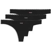 HUGO for woman. 50566737 Set 3 Micro Thongs black (XL), Homewear, Polyamide