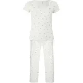 Hunkemoller Pyjama 'Daisy' vaaleabeige / sininen / vihreä