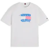 Tommy Hilfiger Paita 'Flag Graffiti' sininen / oranssi / valkoinen