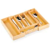 Orion Ruokailuvälinepakkaus laatikkoon ulosvedettävä bambu 28-45x335 cm