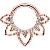 Wildcat Oriental Crystal Septum Clicker - Lävistyskoru - Ruusukultainen metalli
