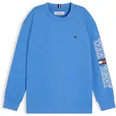 Tommy Hilfiger Paita 'Logo Long Sleeve' vaaleansininen / kirkaanpunainen / valkoinen