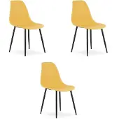 Hobby Hall 3-osainen ruokapöydän tuolisarja Leobert WAT, keltainen/musta
