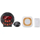 Mtp Products TS-BC620 LED-näytöllinen digitaalinen värinähälytyskello ovikellolla ikäihmisille