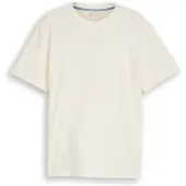 Tom Tailor Structured T-Shirt - Cream - XL
