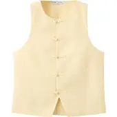 Mango Linen Toggle Waistcoat - Yellow - XL