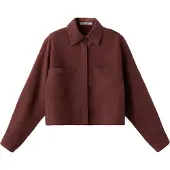 Mango Pocket Lyocell Overshirt - Burgundy - M
