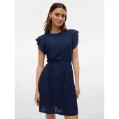 Vero Moda Vmtassa Sl Frill Short Dress Jrs Noos - Navy - L