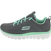 SKECHERS Matalavartiset tennarit 'Graceful Get Connected' tummanharmaa / minttu / valkoinen