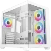 DeepCool CG530 4F -miditornikotelo ikkunalla ja RGB-valaistuksella, valkoinen