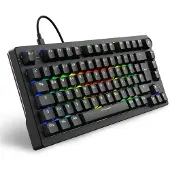 Sharkoon SGK25, 75%, Langallinen, USB, QWERTZ, RGB LED, Musta (4044951041824)