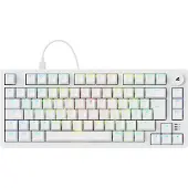 Sharkoon SGK25, 75%, Langallinen, USB, QWERTZ, RGB LED, Valkoinen (4044951041817)
