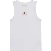 Calvin Klein Jeans Toppi 'Monologo Patch Tank' merlot / valkoinen / offwhite