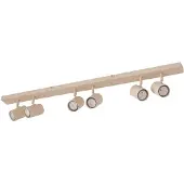 LINDBY Kardis -kattokohdevalo, beige, 6-lamppuinen, metalli, GU10 , himmennettävä, Kerma/meripihka, Eteinen, Alumiini, Moderni