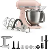 KitchenAid Artisan Plus yleiskone lihamyllyllä 4,7 litraa, feather pink