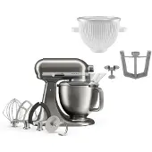 KitchenAid Artisan Plus yleiskone jäätelökone lisäosalla, medallion silver