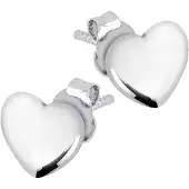 Lykken Hearts hopeiset sydänkorvakorut 7.6 mm