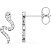 Lykken Elegance käärme timanttikorvakorut valkokulta 0,116 ct
