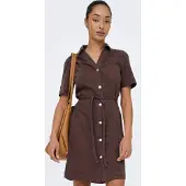 ONLY Onlfina-Soft S/S Belt Dress Pnt - Brown - S