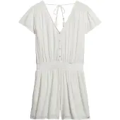Superdry for woman. W8011880A Printed short sleeve jumpsuit white (M), Casual, Viscose