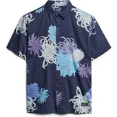 Superdry for man. M4010353A Hawaiian shirt navy (S), Casual, Modal, Short sleeve