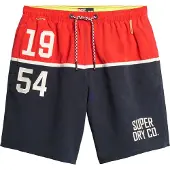 Superdry for man. M3010249A 43.2 cm swimming costume with navy nautical logo (S), Beachwear, Recycled Polister, Sustainable
