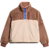Superdry for woman. W2012349A Supersoft Mash Up fleece brown (S), Casual, Polyester