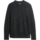 Superdry for man. M6110638A Braided knitted jumper Jacob dark grey (S), Casual, Acrylic, Sustainable