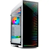 Inter-Tech X-908 Infini 2 -miditornikotelo RGB-valaistuksella, valkoinen