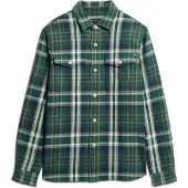 Superdry for man. M4010865A Merchant Store green plaid check shirt (M), Casual, Cotton, Long sleeve