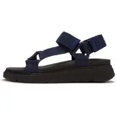 FitFlop for woman. A2O-D71 Gen-FF Adjustable navy sandals (38), Fabric, 1 to 3 cm, Velcro, Casual