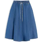Tommy Hilfiger Hame 'Logo Relaxed Flared Midi' sininen denim