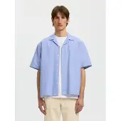 Selected Slhrlxoxford Ss Shirt Resort - Blue - L