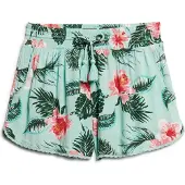Superdry for woman. W7110423A Green beach shorts (M), Casual, Viscose
