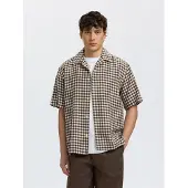 Selected Slhrlxfinley Check Ss Shirt - Brown - XXL