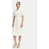 French Connection Chambray Button Through Dress - White - 40