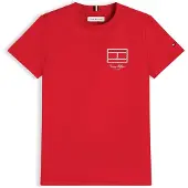 Tommy Hilfiger Paita 'Outline Flag Logo' punainen / valkoinen