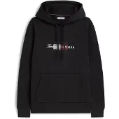 Tommy Hilfiger Collegepaita 'Flag Graphic Drawstring' burgundin punainen / musta / valkoinen