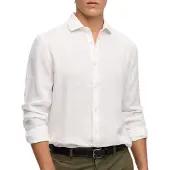 Superdry for man. M4011103A Riviera Linen Shirt white (XXL), Casual, Long sleeve