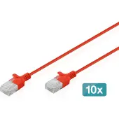 Digitus DK-1618-005S-R-10, 0,5 m, Cat6, U/UTP (UTP), RJ-45, RJ-45, Punainen