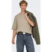 Only & Sons Onsgivo Reg 12 Ss Crew Knit Noos - Beige - XXL
