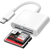 NÖRDIC USB-C-kortinlukija, 3-paikkainen CF, SD, MicroSD UHS-I