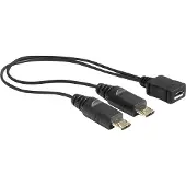 DeLOCK USB-jakajakaapeli, 1xMicro B na - 2xMicro B ur, 20cm, musta