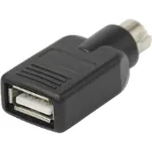 Deltaco – Sovitin PS/2 uros - USB naaras, musta (USB-81)