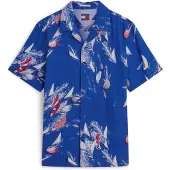 Tommy Hilfiger Tjm Reg Aop Co Slub Ss Shirt Ext - Blue - M